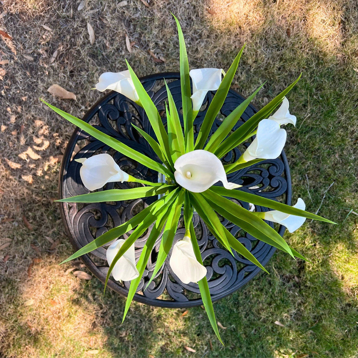 Silk Flower Arrangement White Calla Lilies