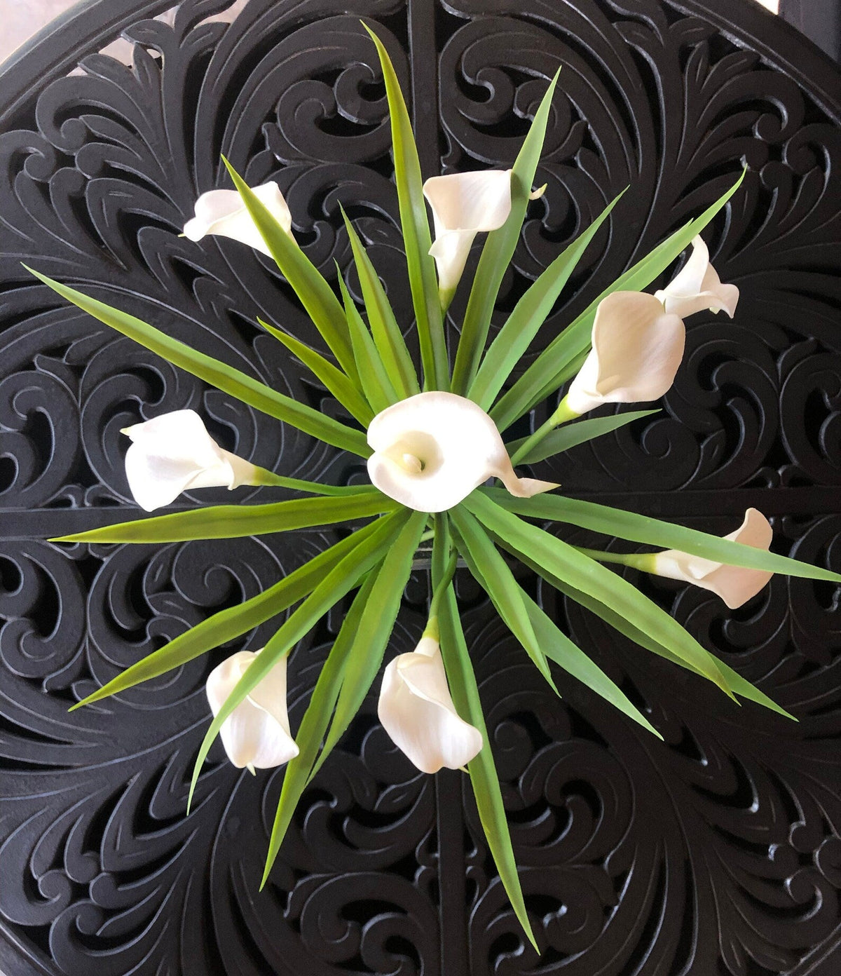 Silk Flower Arrangement White Calla Lilies