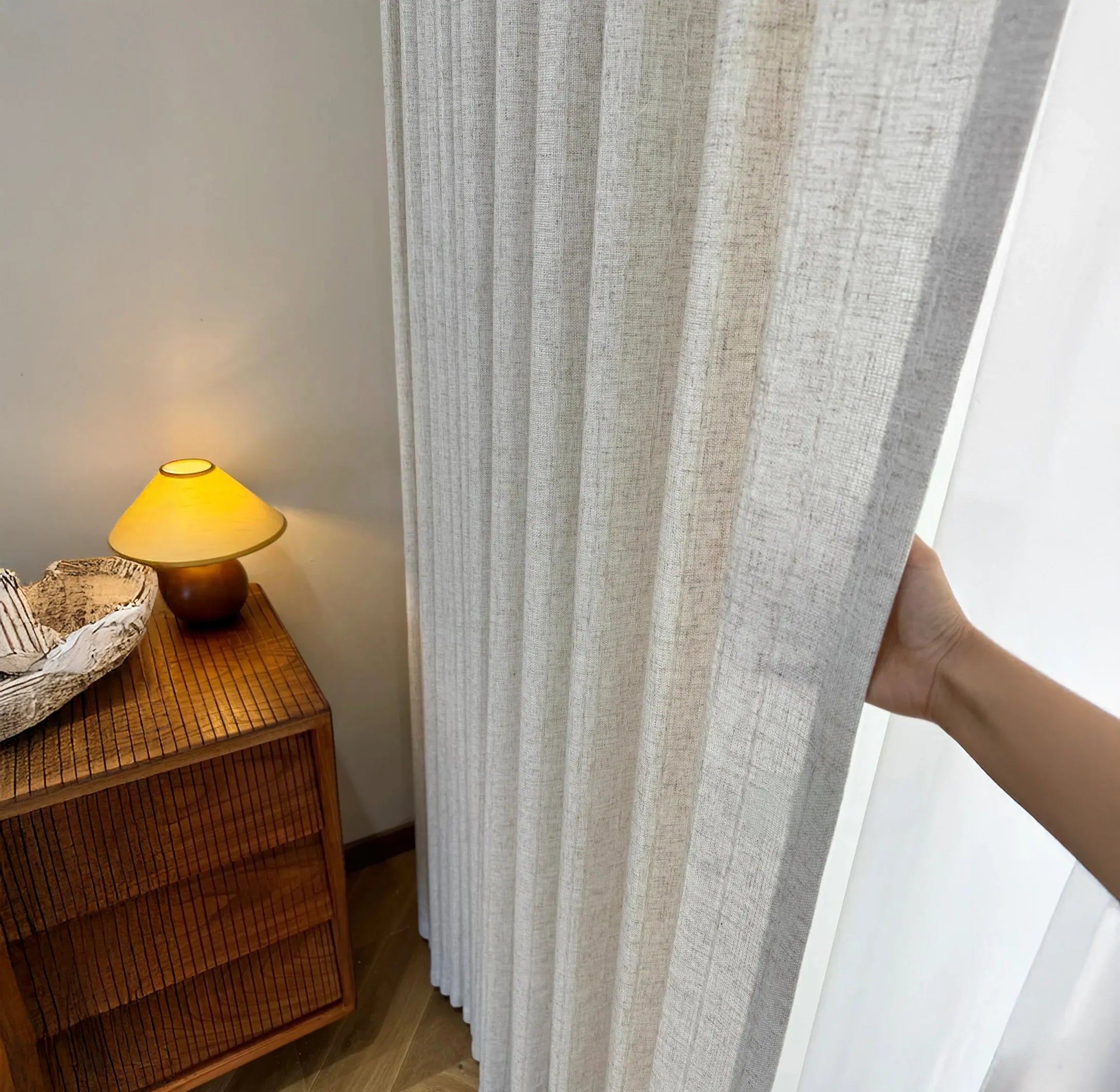Pure Linen Sheer Curtains Vertical Striped GOTS Certified - Customisable & Made to Measure, Light Filtering Option, Choice of Linings & Various Heading Styles for Natural Light-1