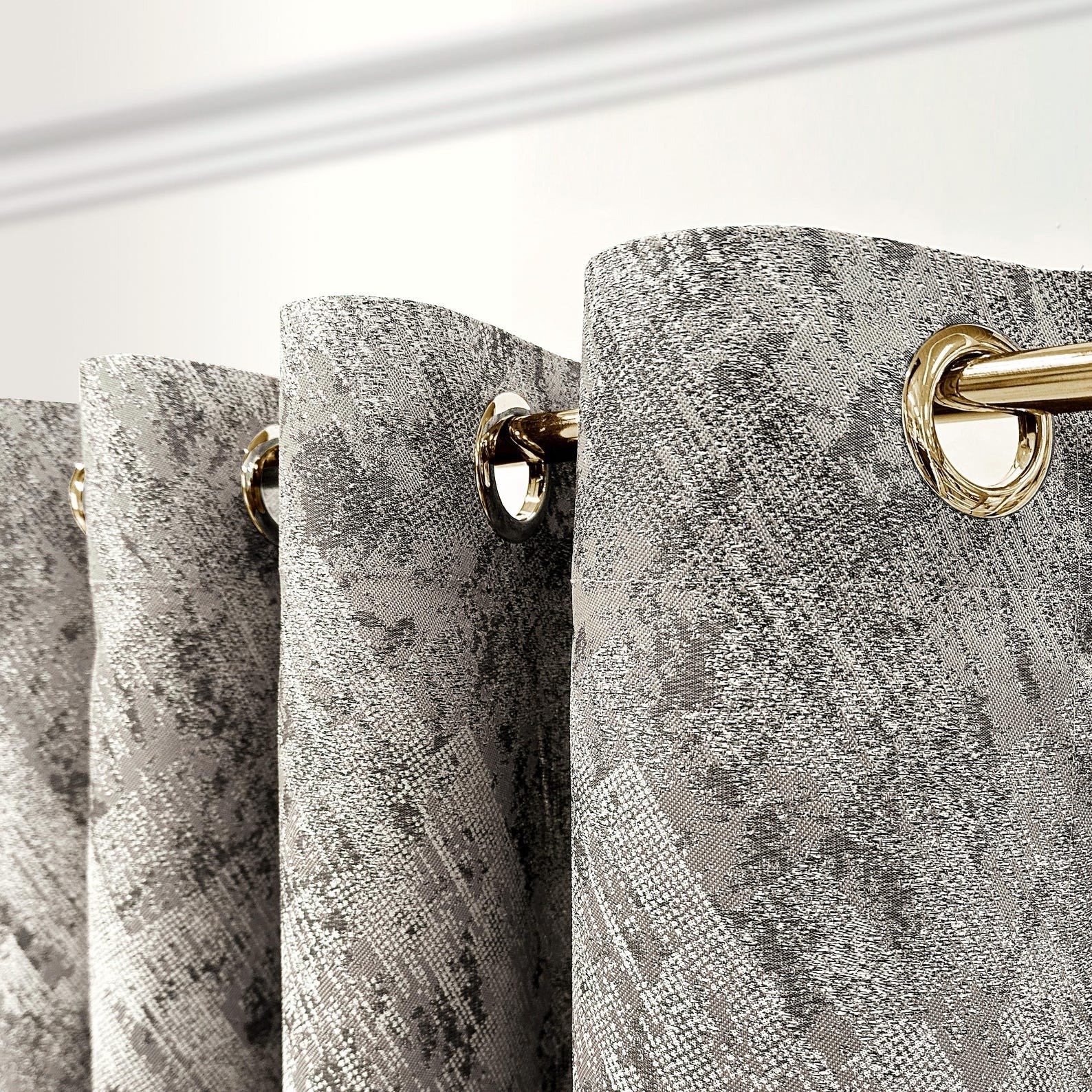 Textured Luxury Abstract Jacquard Cotton Curtains - Light Filtering or Blackout Window Drapes-4