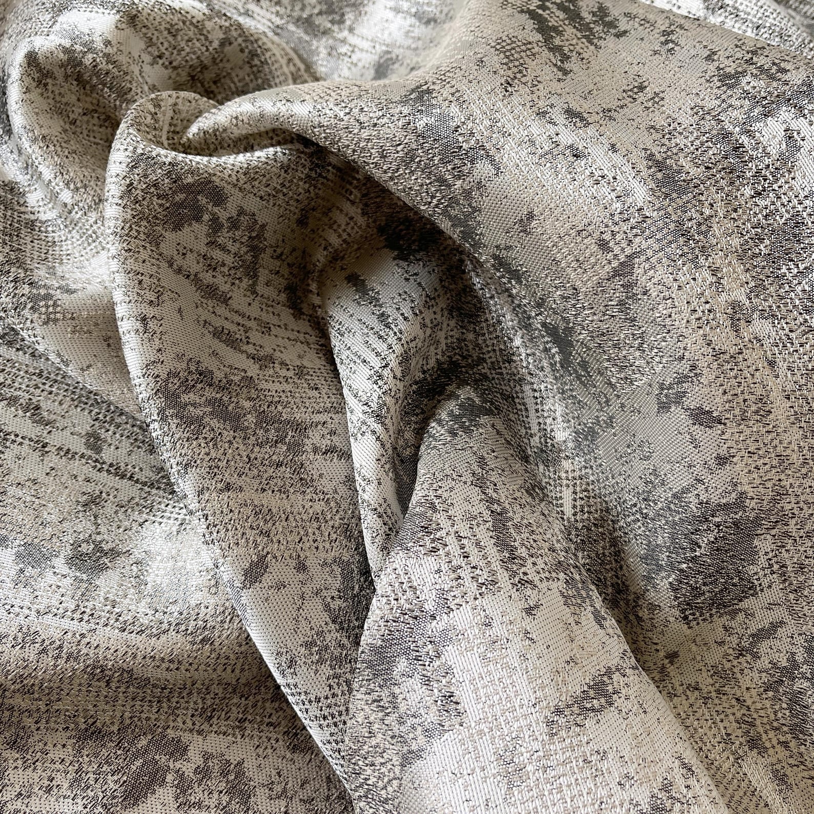 Textured Luxury Abstract Jacquard Cotton Curtains - Light Filtering or Blackout Window Drapes-2