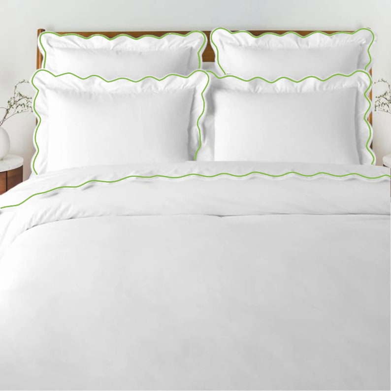 Waves - Linen Cotton Embroidered Edge Duvet Cover Sets-4