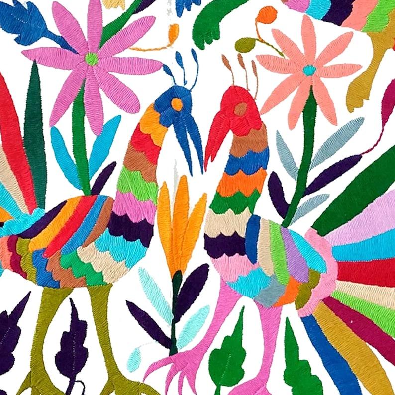 Set of 4 | Mexican Decorative Cushion Covers | Otomi Design Covers | Cotton Linen Fabric | Embroidered | With OR Without Insert - PRHOMZ