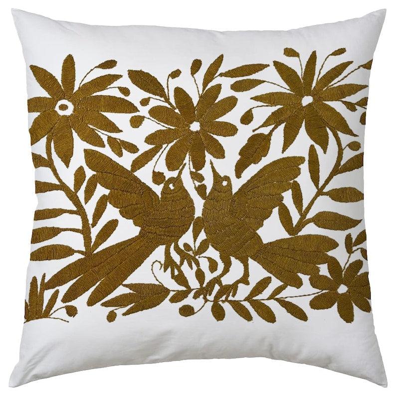 Set of 4 | Mexican Decorative Cushion Covers | Otomi Design Covers | Cotton Linen Fabric | Embroidered | With OR Without Insert - PRHOMZ