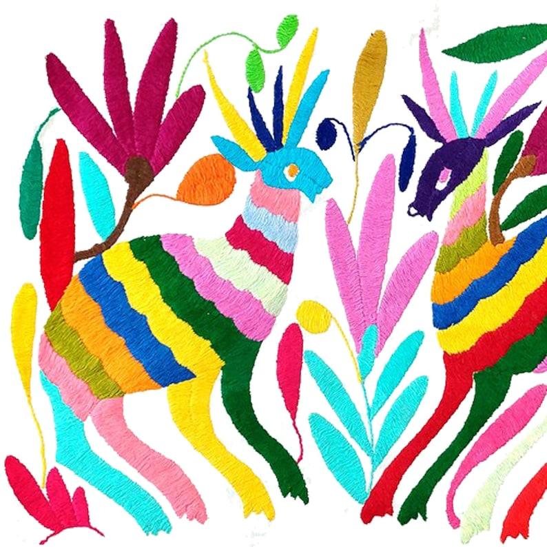 Set of 4 | Mexican Decorative Cushion Covers | Otomi Design Covers | Cotton Linen Fabric | Embroidered | With OR Without Insert - PRHOMZ