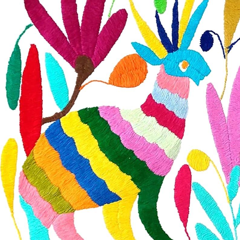 Set of 4 | Mexican Decorative Cushion Covers | Otomi Design Covers | Cotton Linen Fabric | Embroidered | With OR Without Insert - PRHOMZ