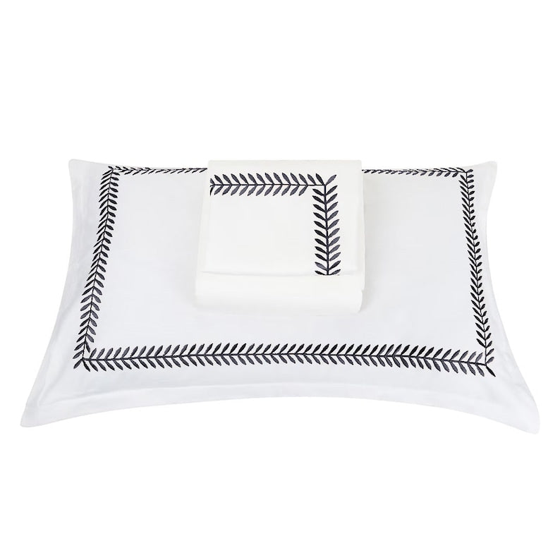 Ash Tree - Linen Cotton Embroidered Edge Duvet Cover Sets-4