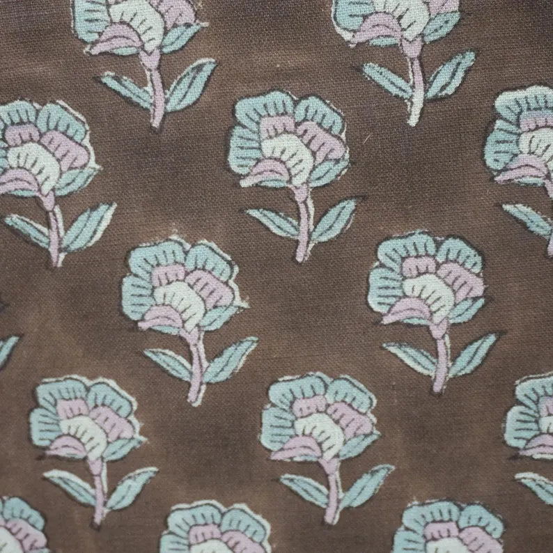 Pure Linen Block Print Blackout Window Blind - Rohini