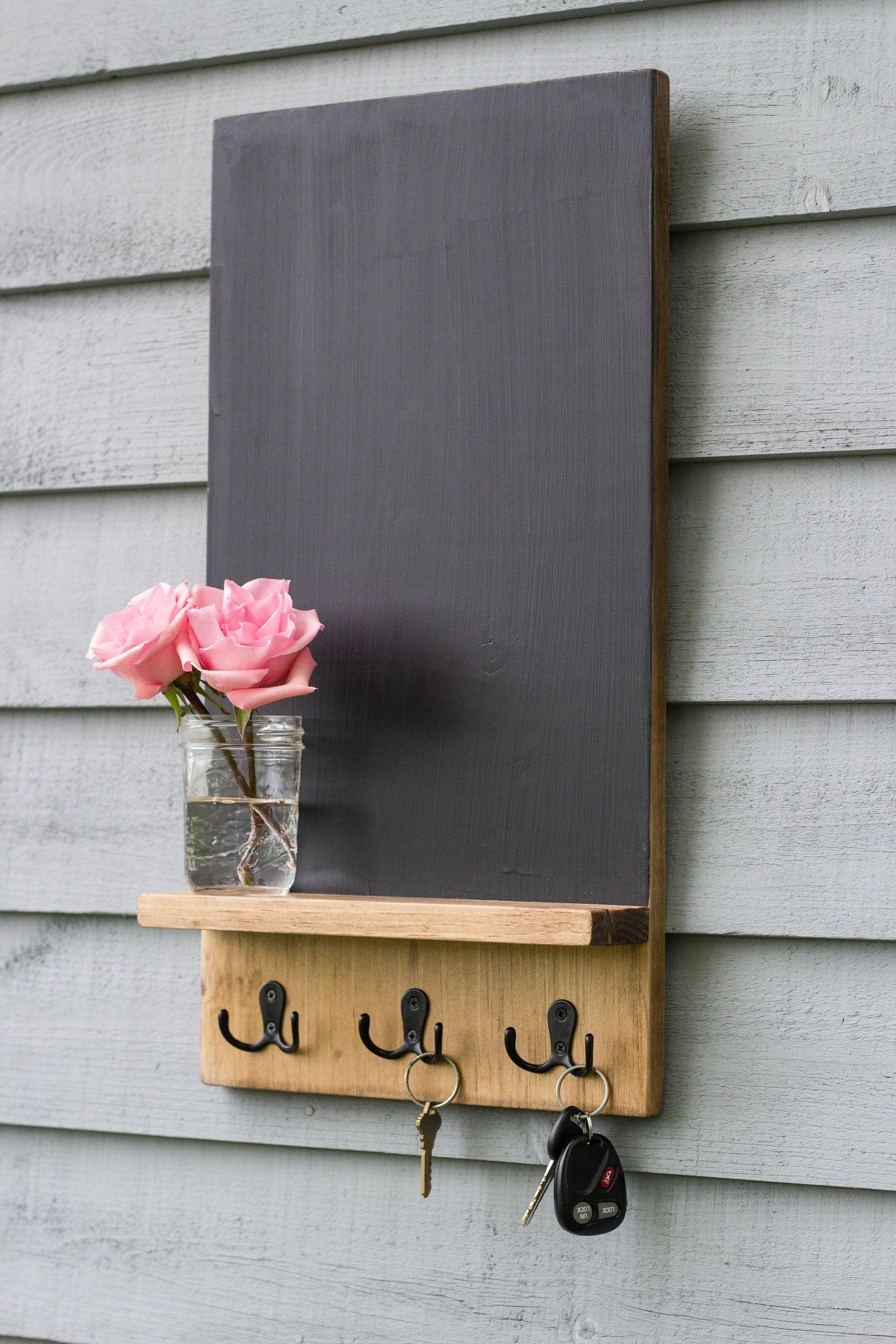 Chalkboard Command Center with Key Hooks - PRHOMZ