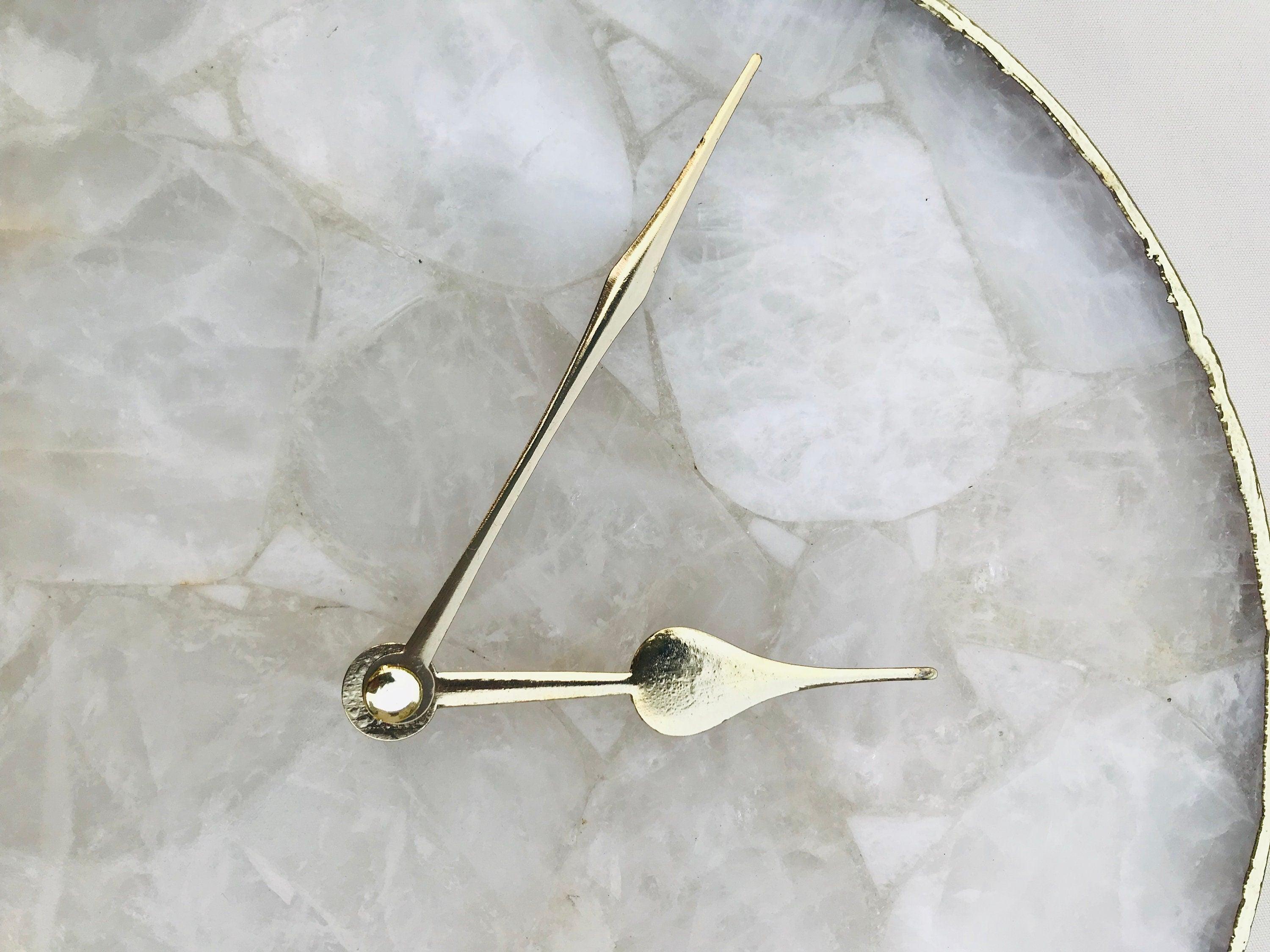 Large Clear Crystal Agate Wall Clock/Personalised Momento - PRHOMZ