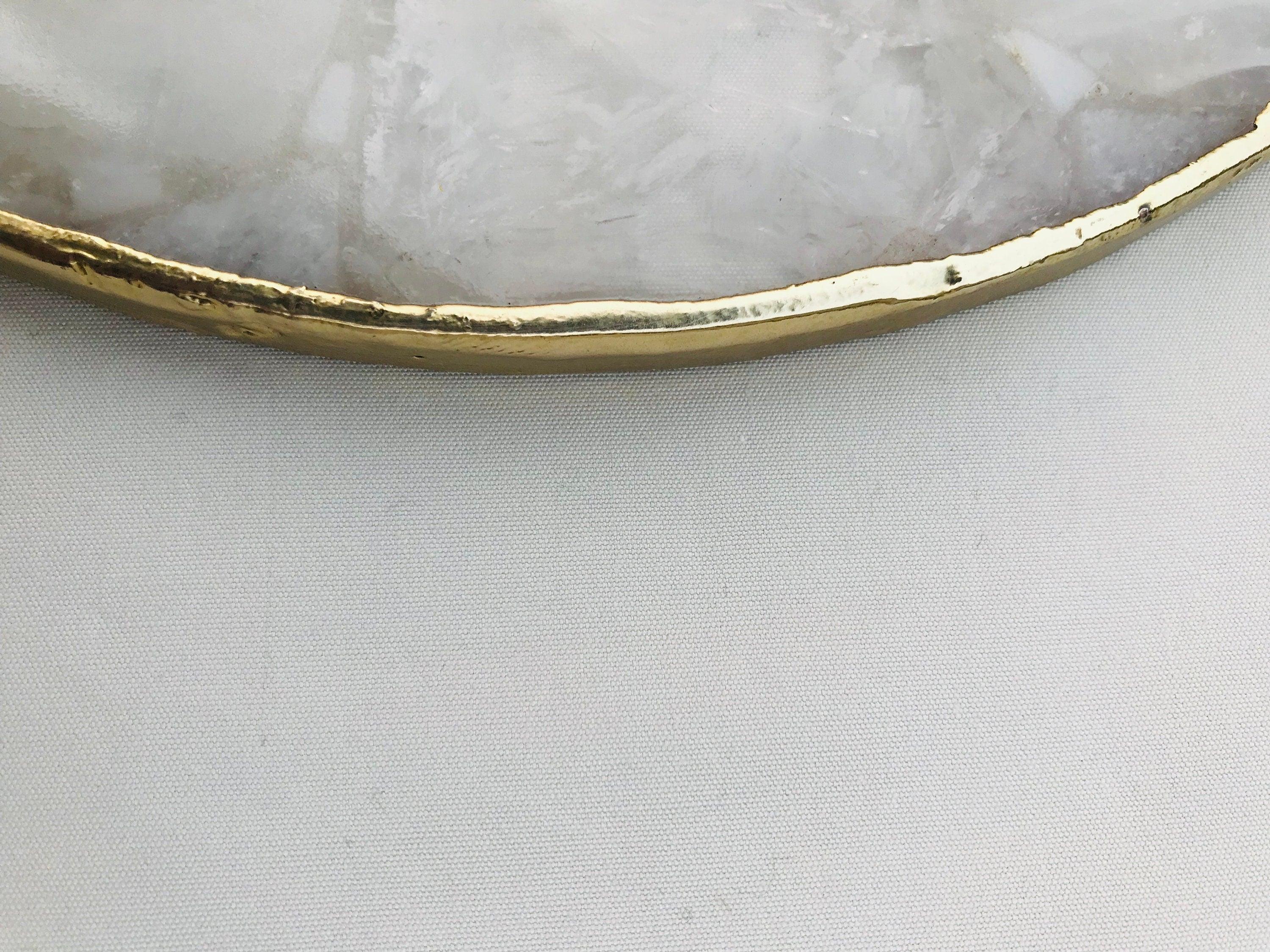 Large Clear Crystal Agate Wall Clock/Personalised Momento - PRHOMZ