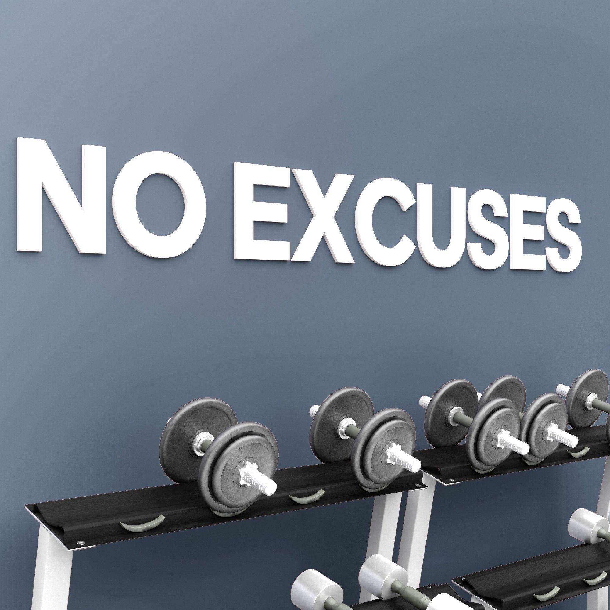No Excuses 3D Gym Decor - PRHOMZ
