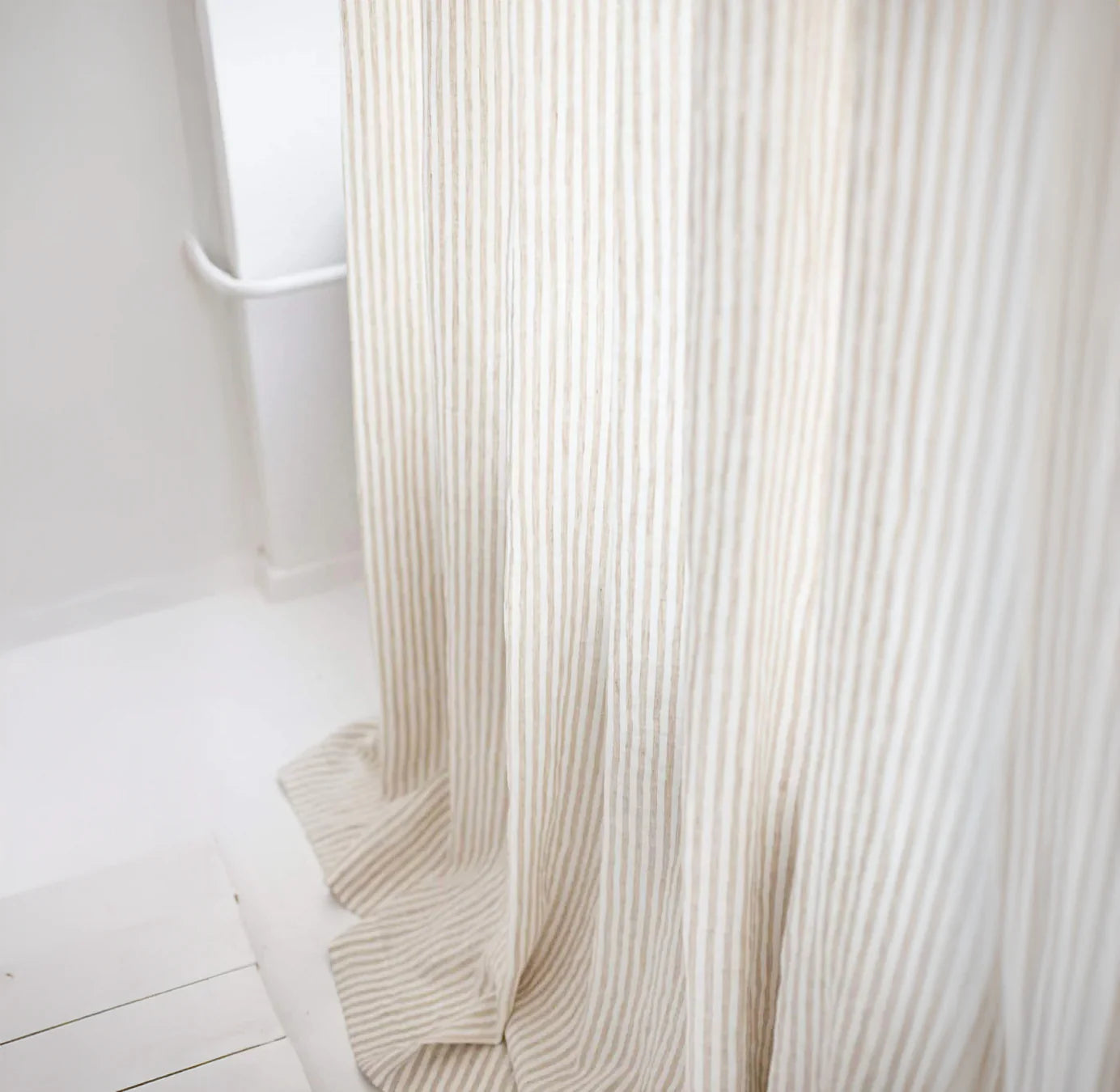 Light Filtering Striped Linen Curtains - Natural Semi-Sheer for Living Rooms & Bedrooms-2