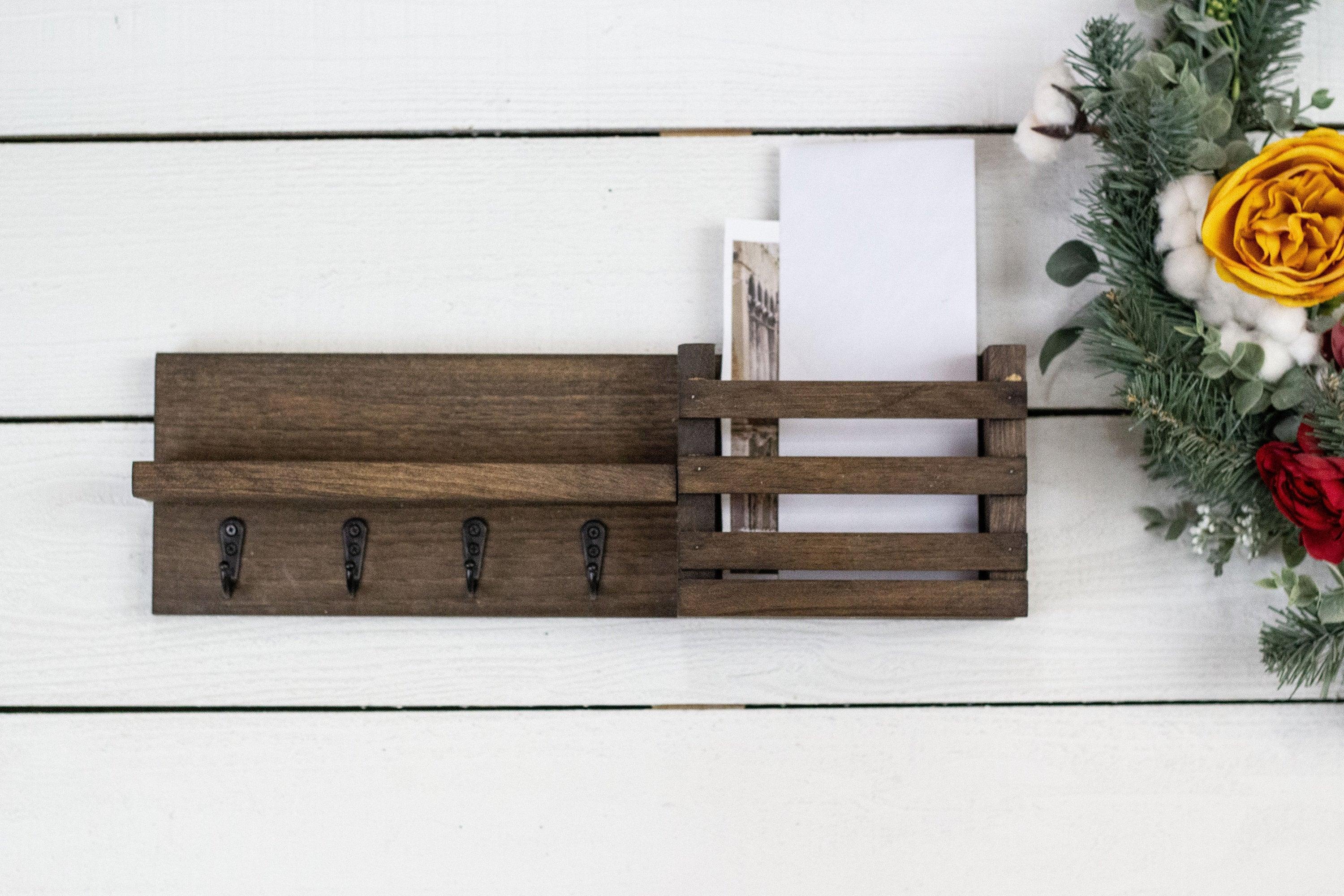 Thin Mail Holder with Single Key Hooks and Small Shelf - PRHOMZ