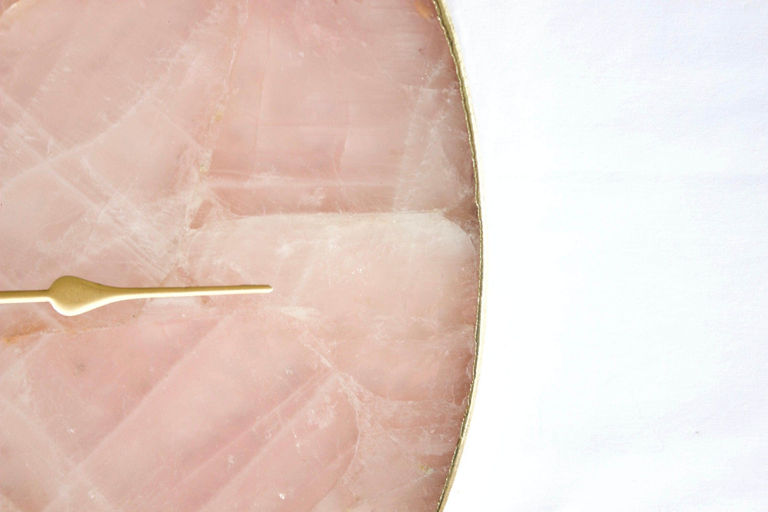 Rose Quartz Agate Wall Clock | Circular - PRHOMZ