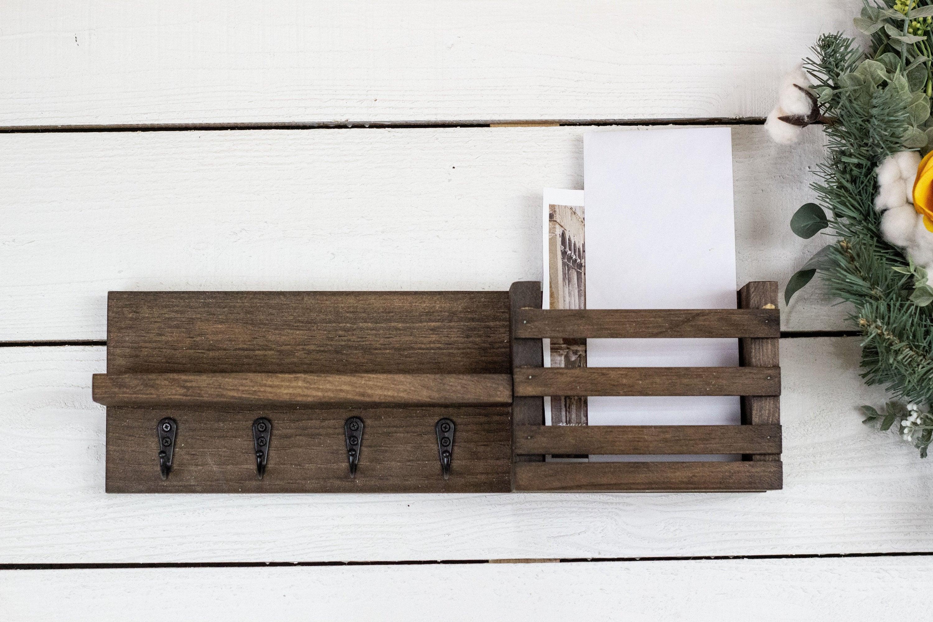 Thin Mail Holder with Single Key Hooks and Small Shelf - PRHOMZ