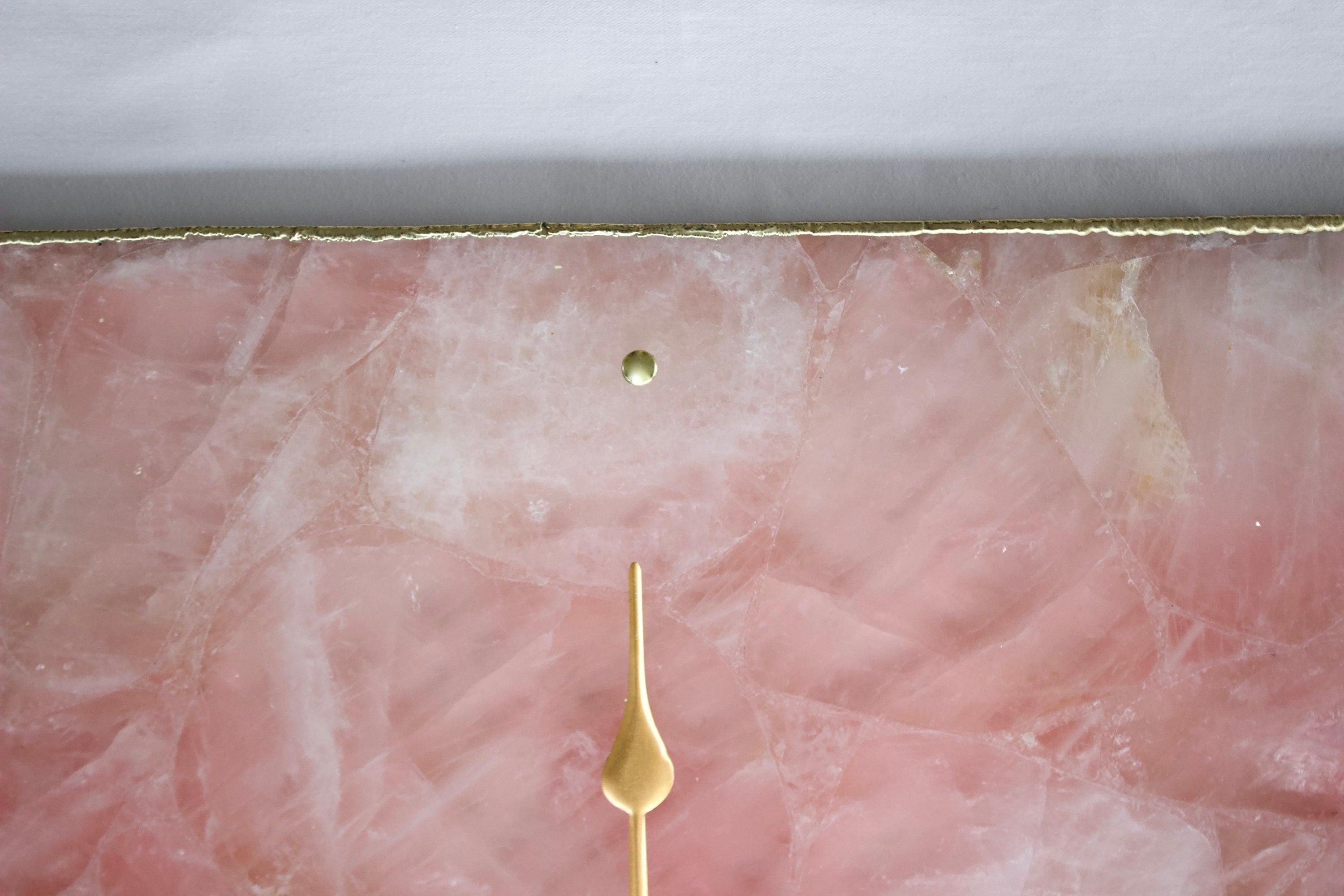 Rose Quartz Agate Wall Clock | Square | Pink - PRHOMZ