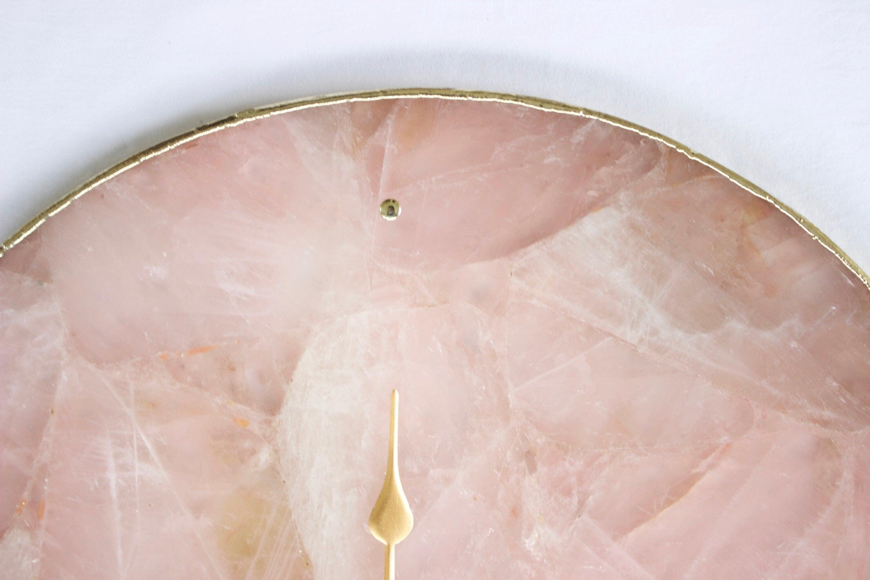 Rose Quartz Agate Wall Clock | Circular - PRHOMZ