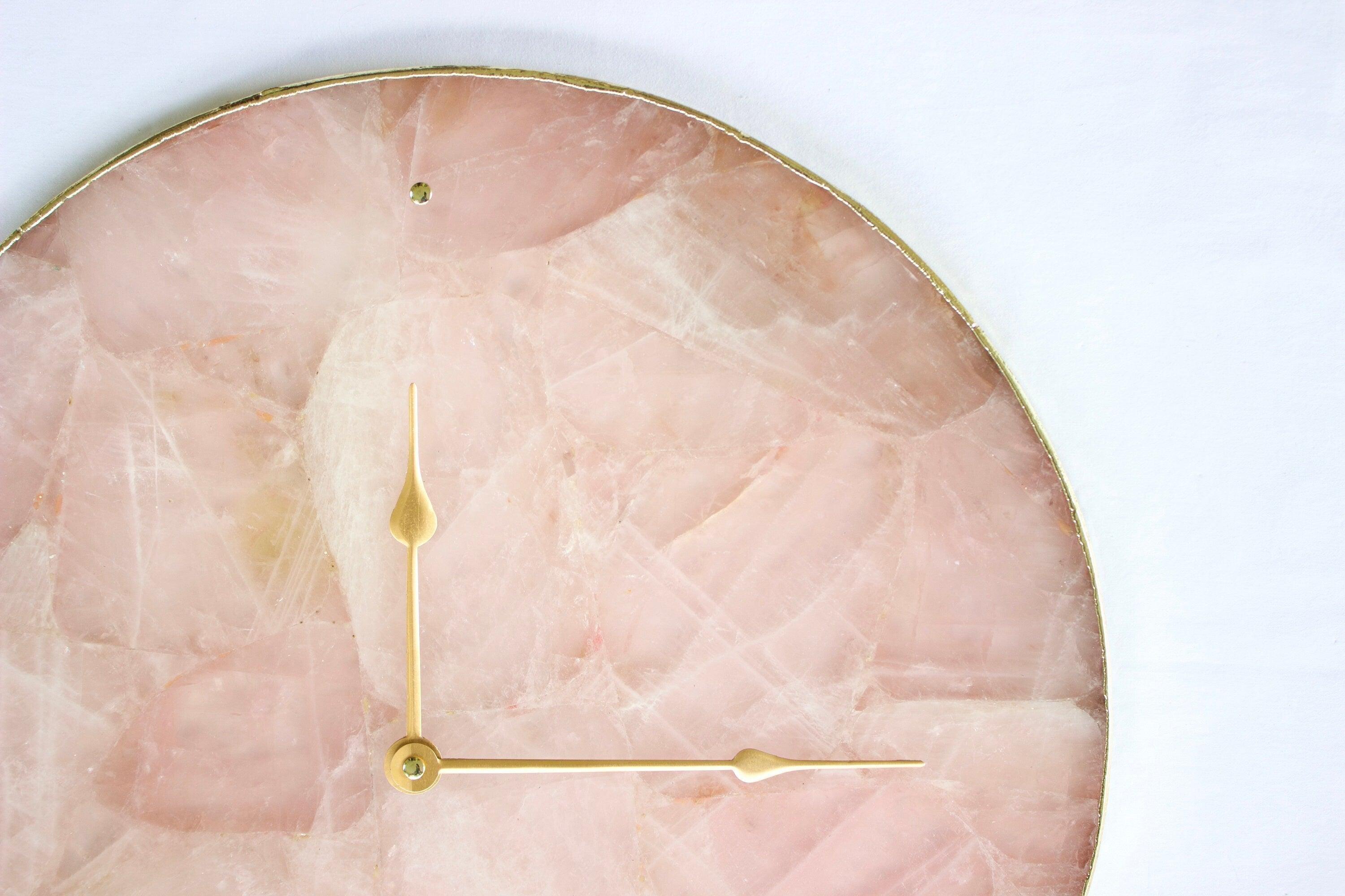 Rose Quartz Agate Wall Clock | Circular - PRHOMZ