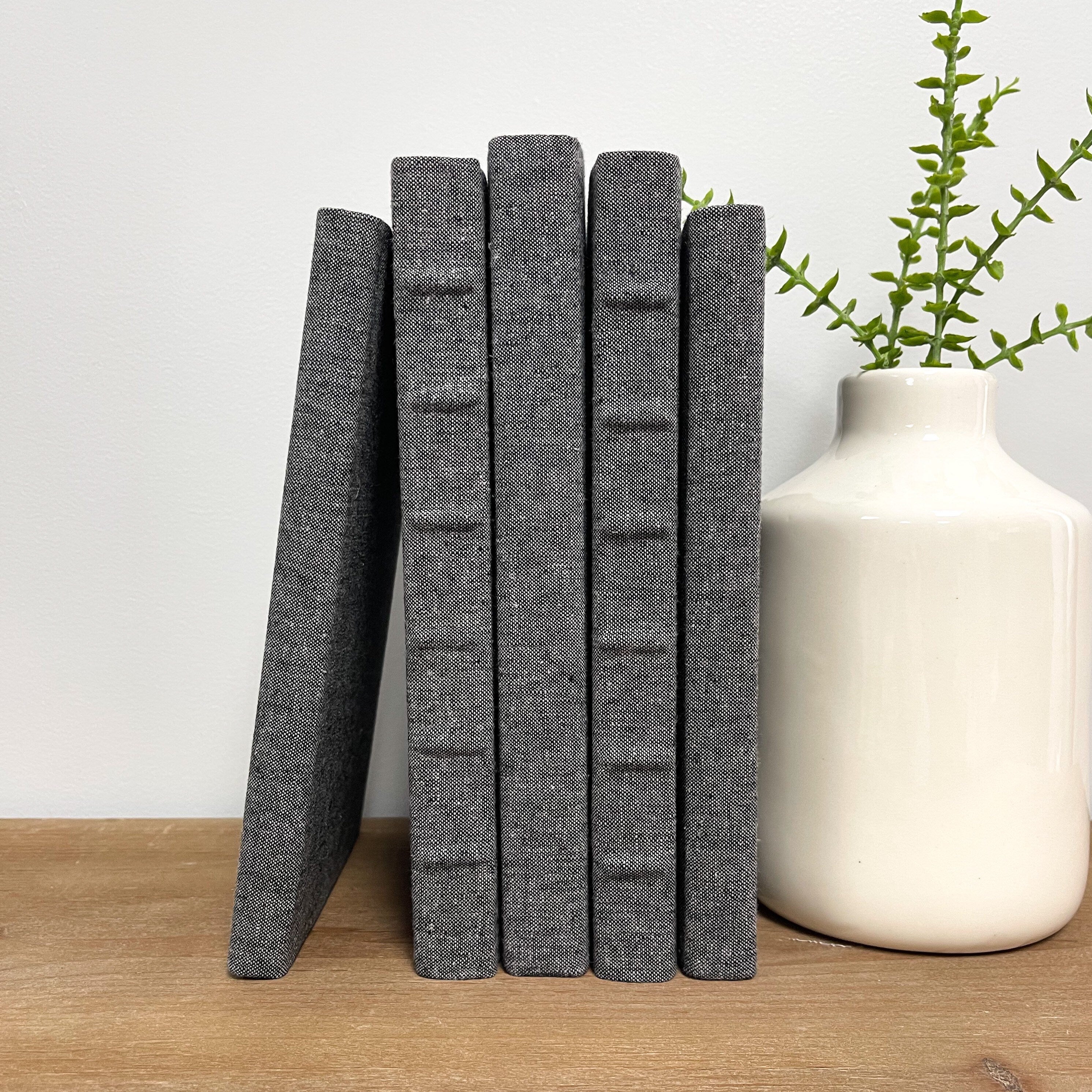 Linen Covered Decorative Books for Shelf Decor