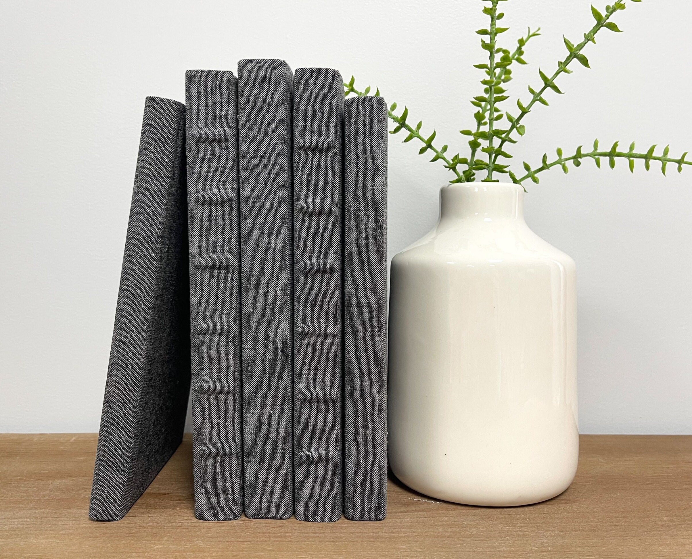 Linen Covered Decorative Books for Shelf Decor