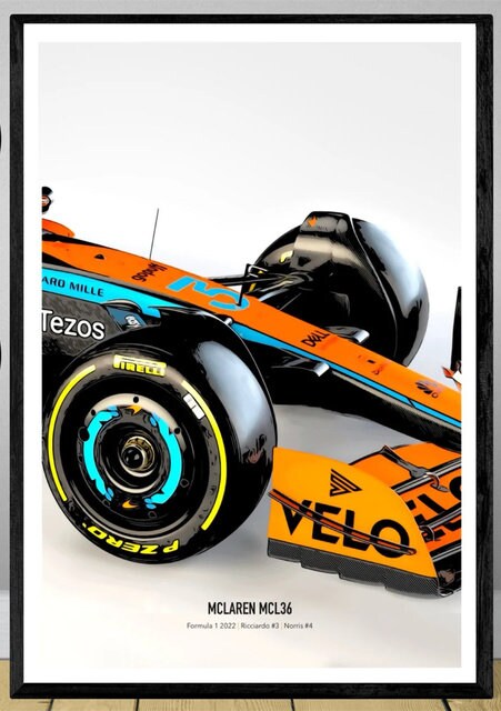 Poster Formel 1 Rennwagen Grand Prix Rennfahrer Namen Wagen Nummer I Deko Print ohne Rahmen-3