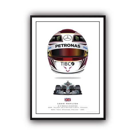 Poster Formel 1 Helme Rennfahrer Gewinner I Deko Print ohne Rahmen-1