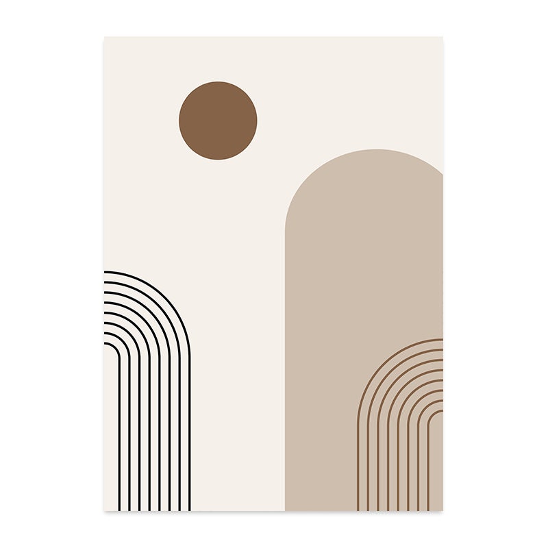 Poster Boho Abtrakt Bogen Linien | Bilder Wohnzimmer | Wandbilder Schlafzimmer | Deko Print ohne Rahmen | Bilder Set Kunstdruck-7