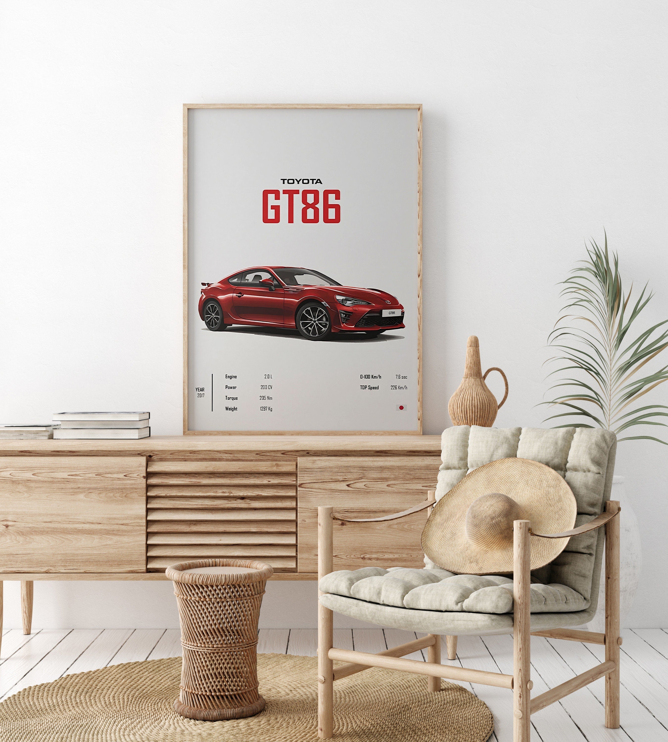 Poster Sportwagen TOYOTA SUPRA GT86 Klassiker Legenden I Geschenk für ihn I Wohnzimmmer & Büro I Wand Deko I Print ohne Rahmen-2