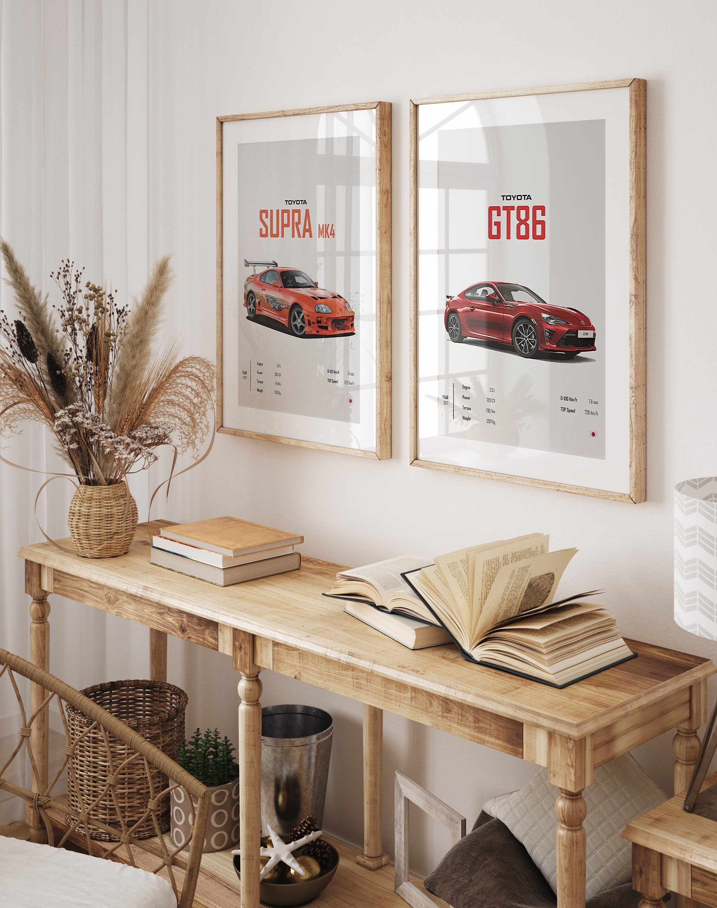 Poster Sportwagen TOYOTA SUPRA GT86 Klassiker Legenden I Geschenk für ihn I Wohnzimmmer & Büro I Wand Deko I Print ohne Rahmen-4
