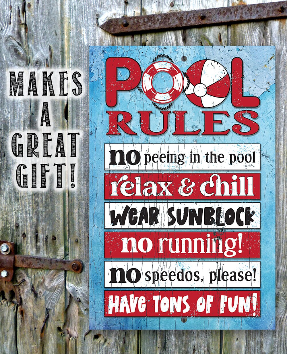 Pool Rules - Metal Sign
