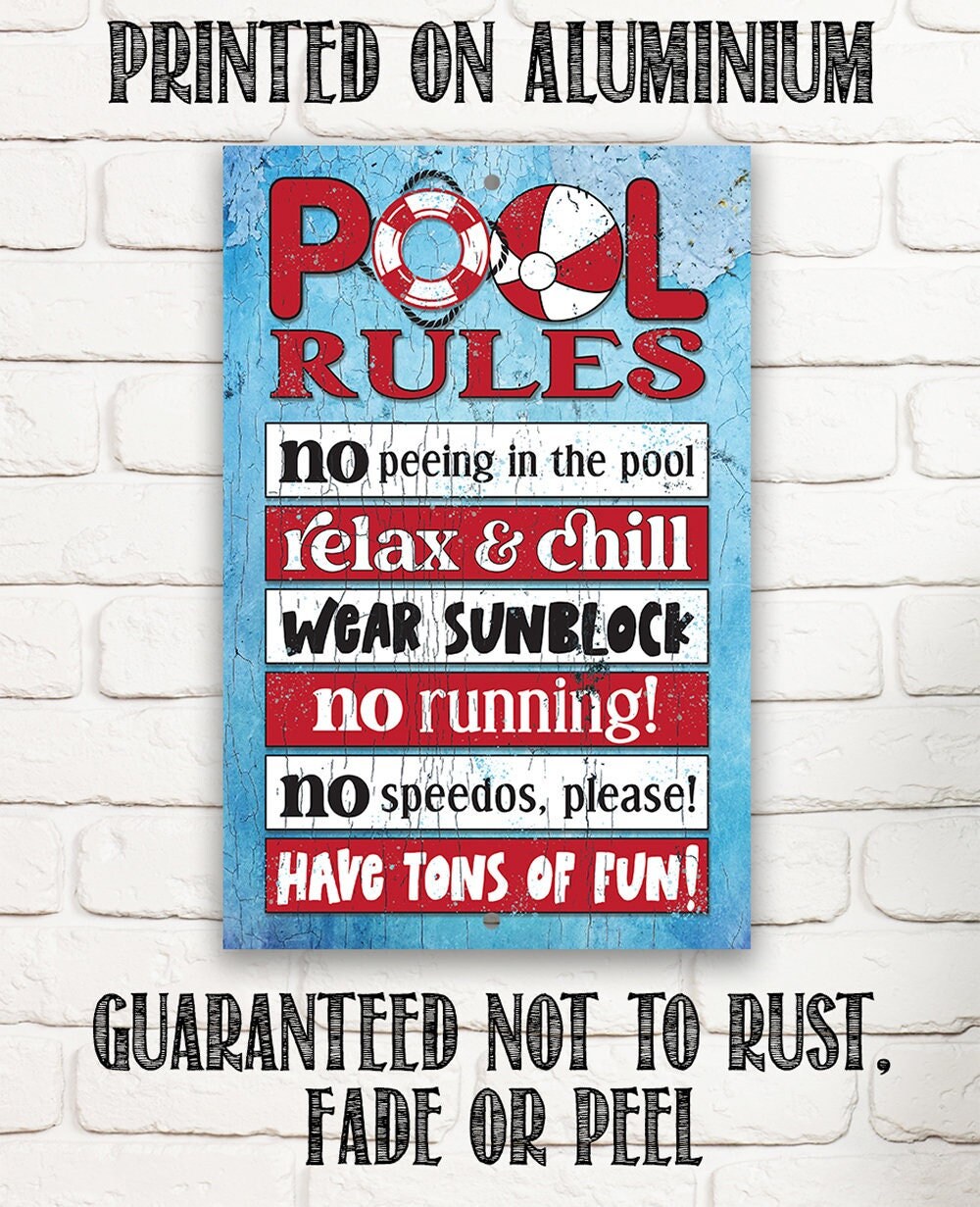 Pool Rules - Metal Sign