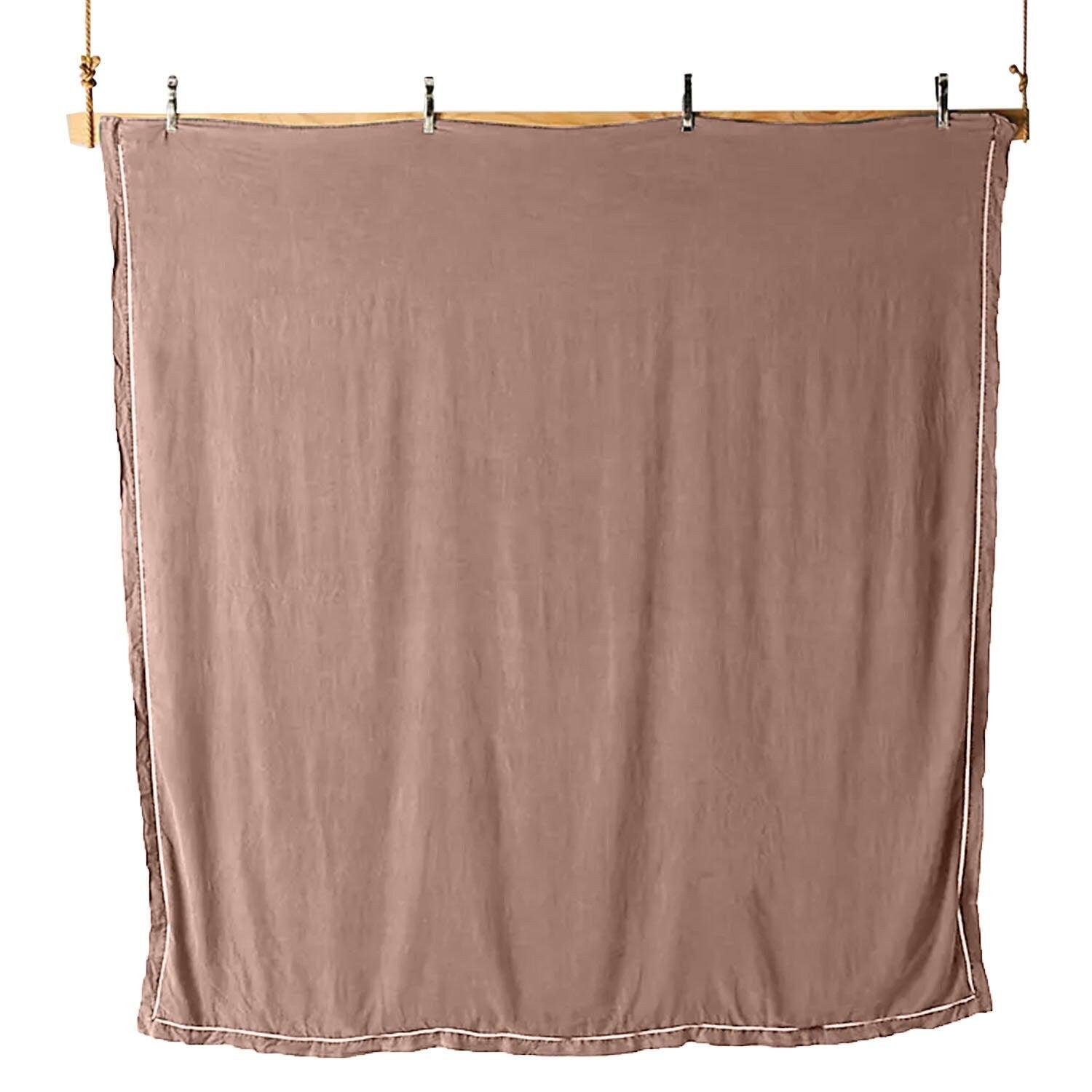 Embroidered Edge Clay 100% Pure Linen | Linen Cotton Mix | 3 Piece Duvet Cover Set | 4 Piece Sheet Set | Handmade | Pre-washed | Soft - PRHOMZ