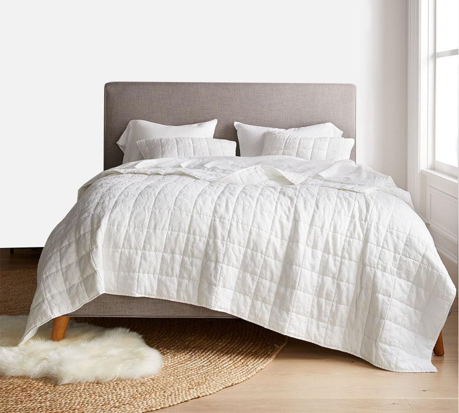 Box stitch - Pure Linen Quilt Sets - PRHOMZ