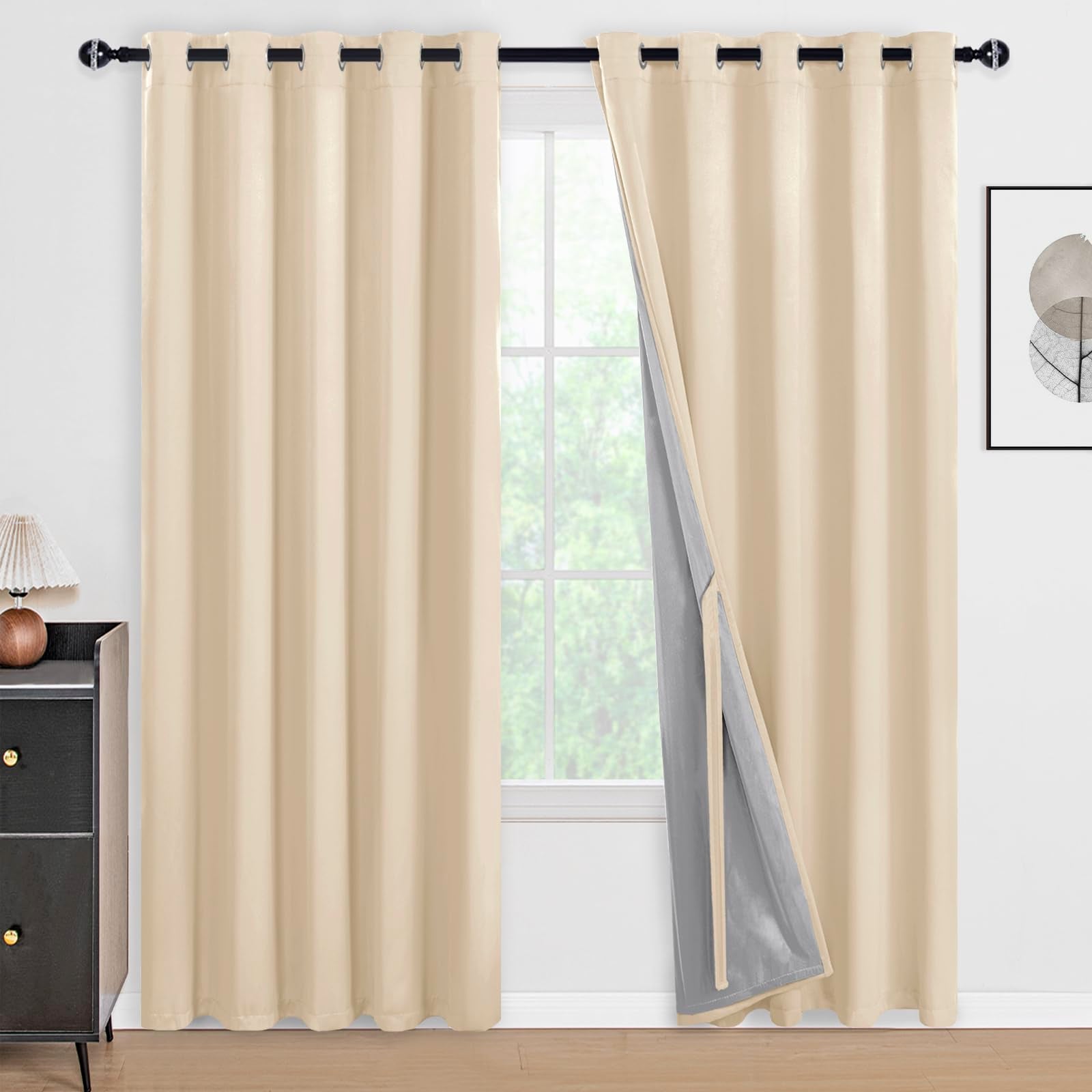 DWCN 100% Blackout Curtains, Set of 2 Panels-0