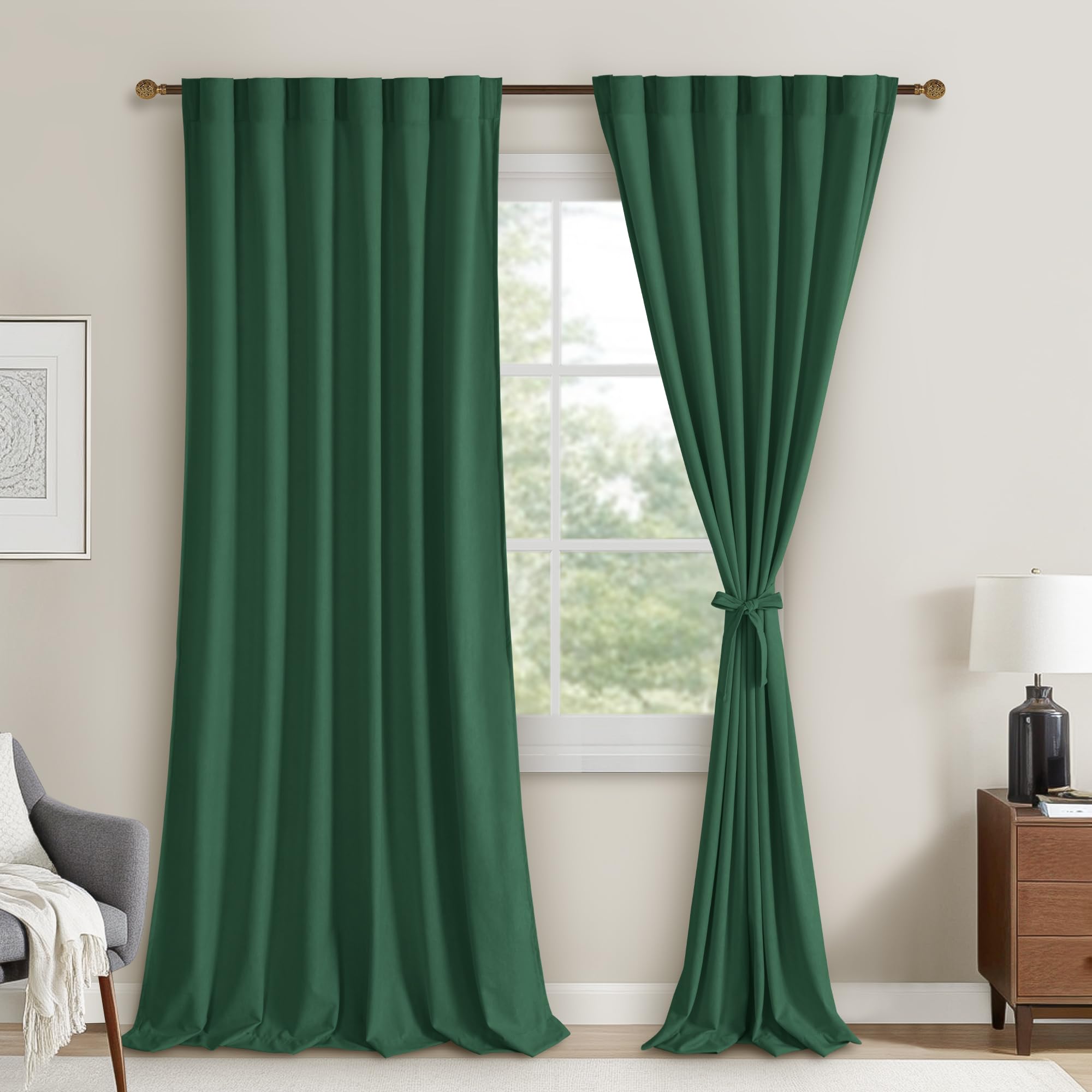 DWCN Velvet Curtains, 2 Panels - Rod Pocket and Back Tab-15