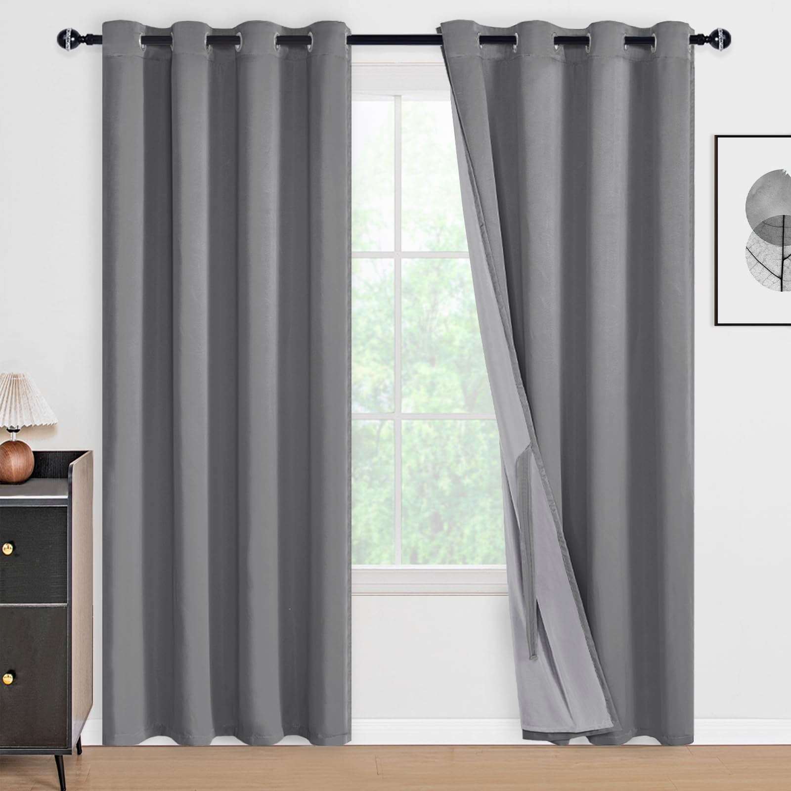 DWCN 100% Blackout Curtains, Set of 2 Panels-7