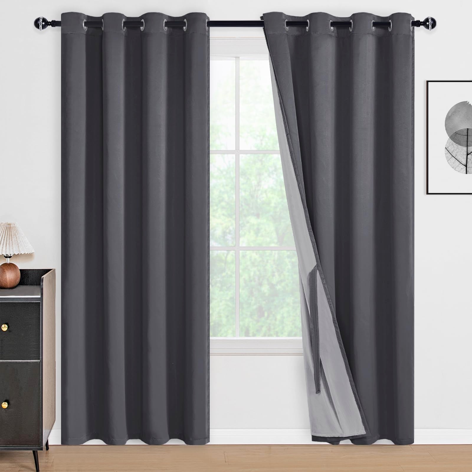 DWCN 100% Blackout Curtains, Set of 2 Panels-6