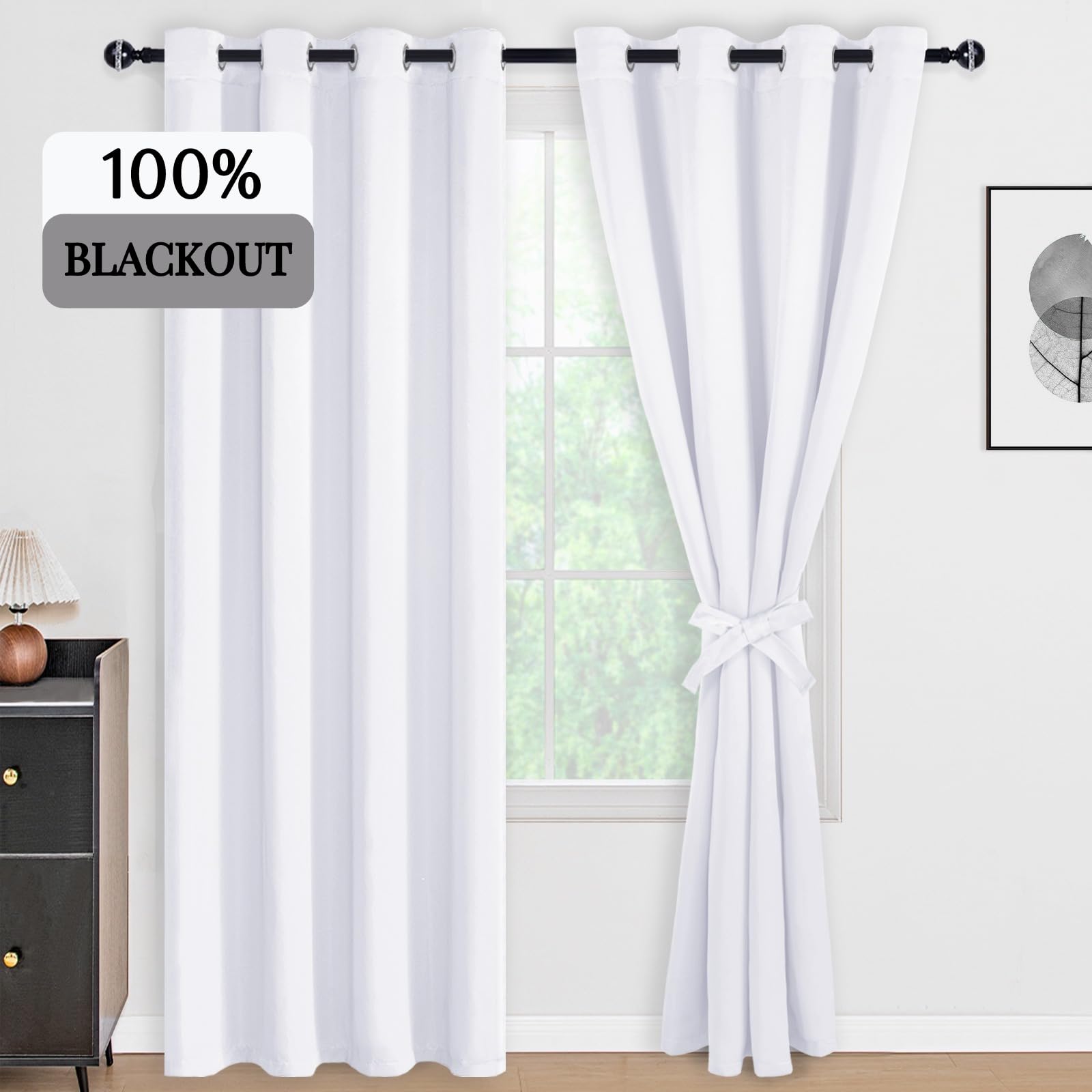 DWCN 100% Blackout Curtains, Set of 2 Panels-9