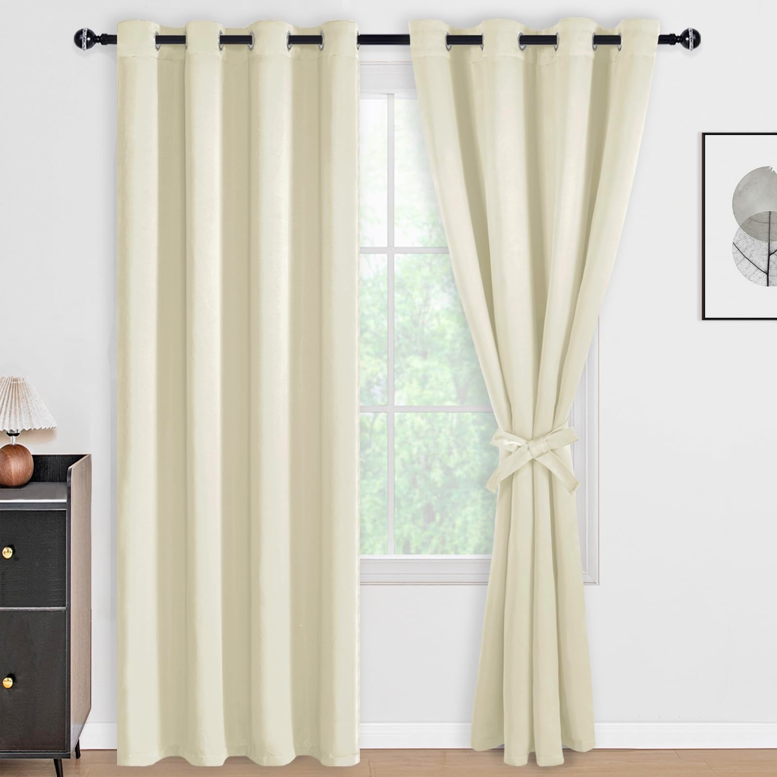 DWCN 100% Blackout Curtains, Set of 2 Panels-5