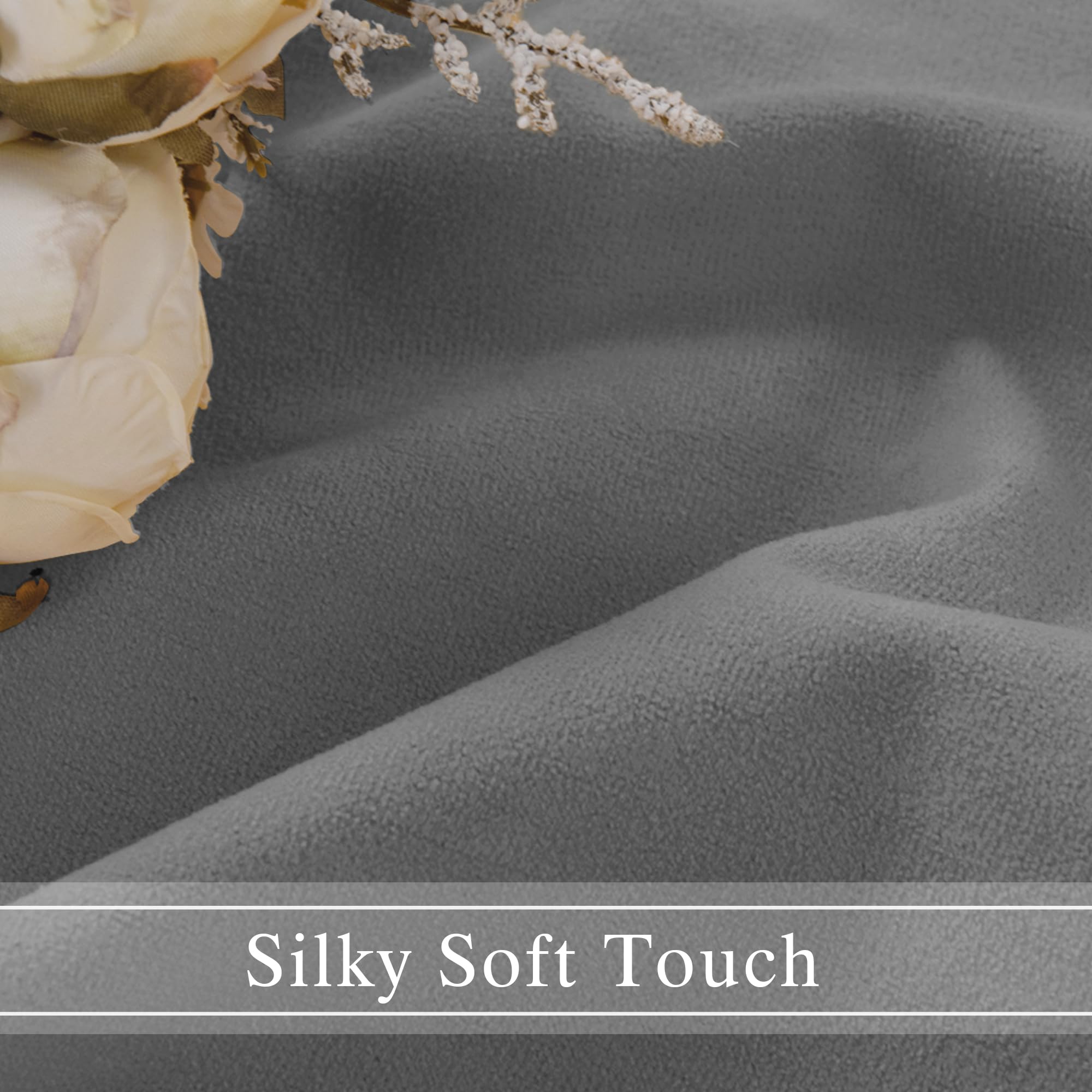 DWCN Velvet Curtains, 2 Panels - Rod Pocket and Back Tab-3