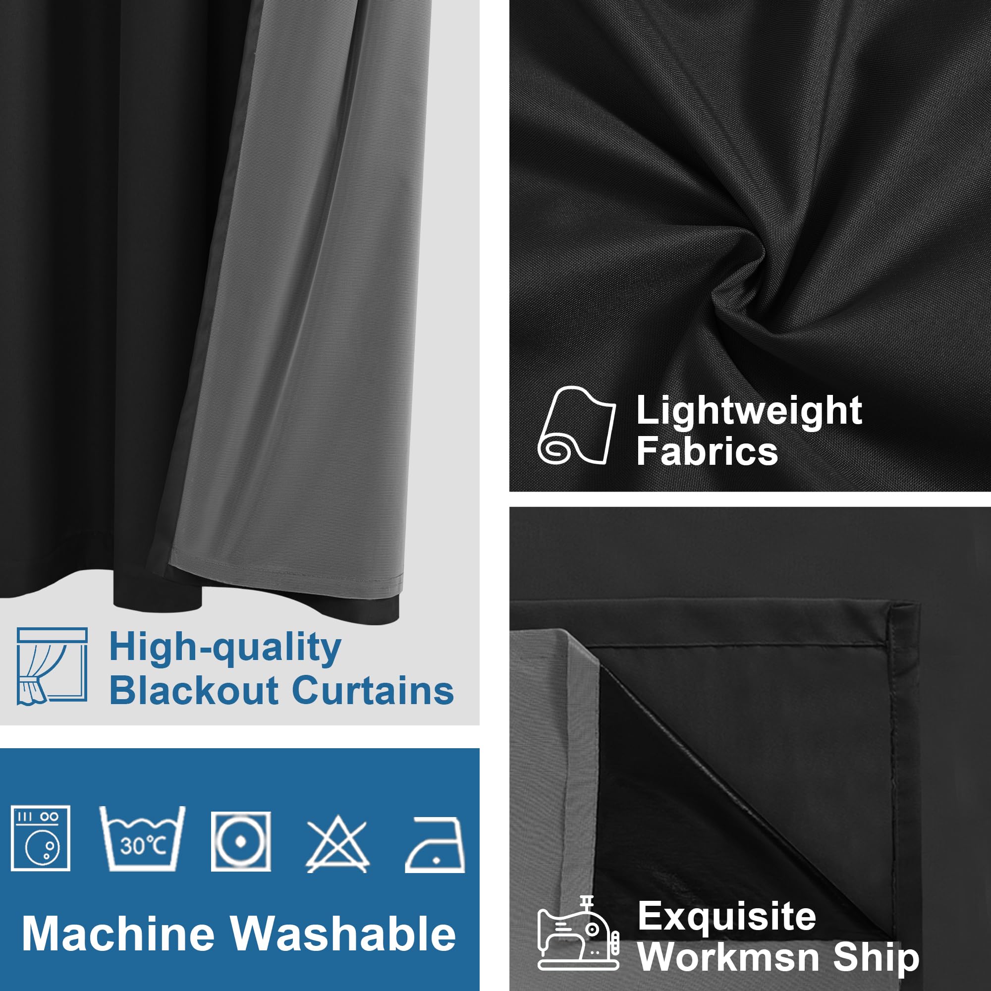 DWCN 100% Blackout Curtains with Grommet Top Design-4