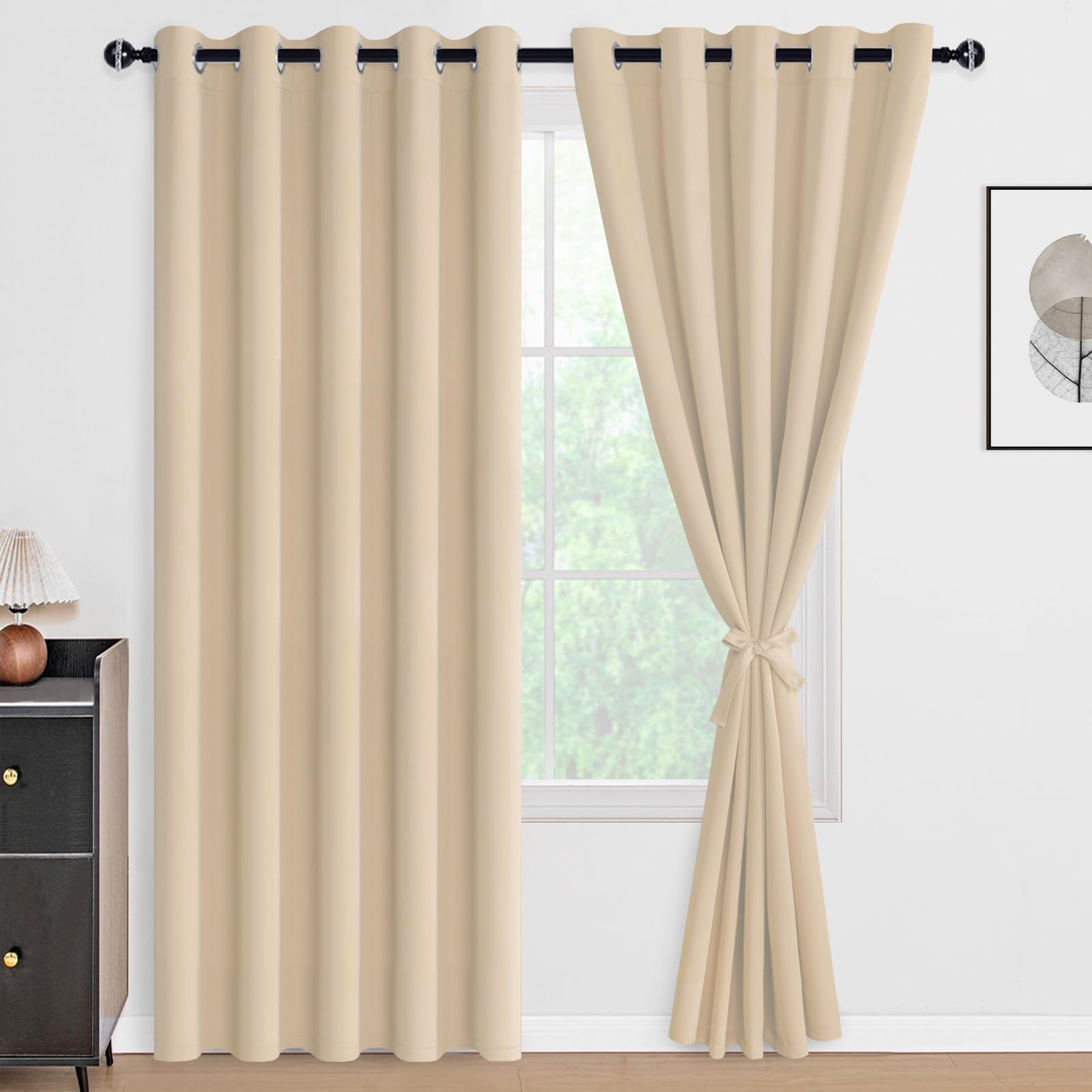 DWCN 100% Blackout Curtains, Set of 2 Panels-1