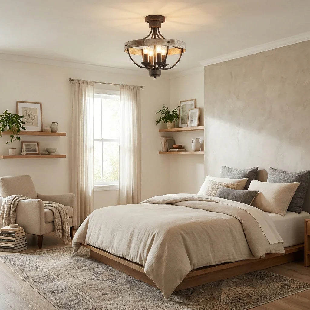 4-Light Industrial Ceiling Light