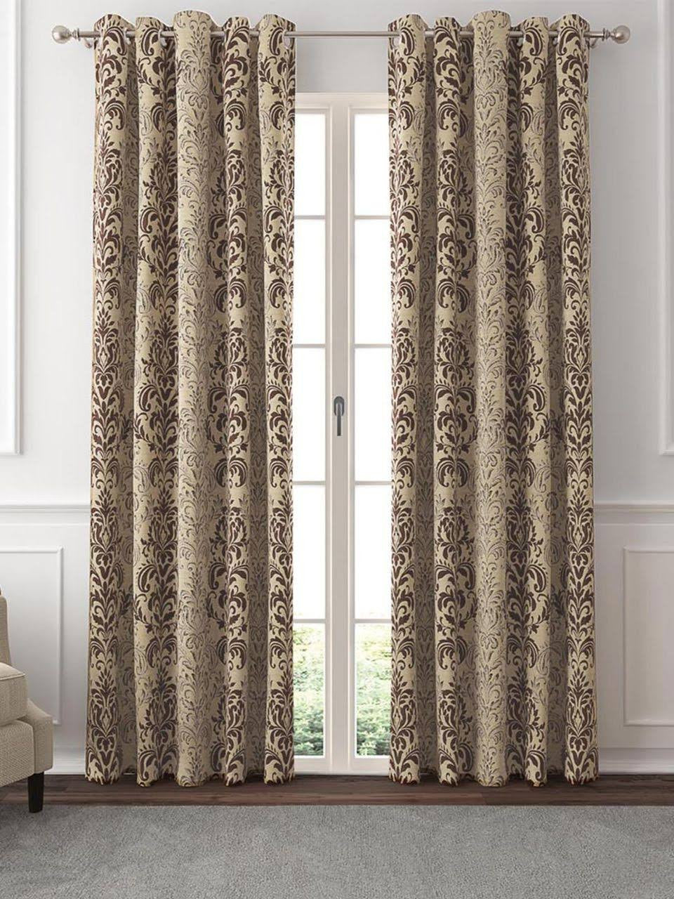 Linen Damask Curtains | Blackout Lining | Eyelet & More | Single or Pair-4