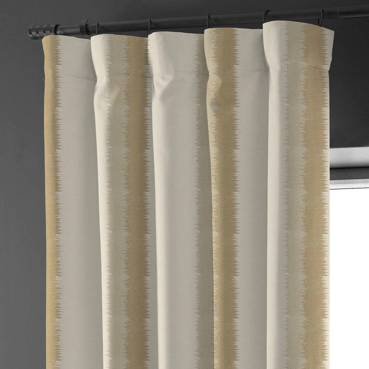 Off-White & Beige Stripe Pure Linen Curtains UK - Neutral Home Style - Standard & Made to Measure-2