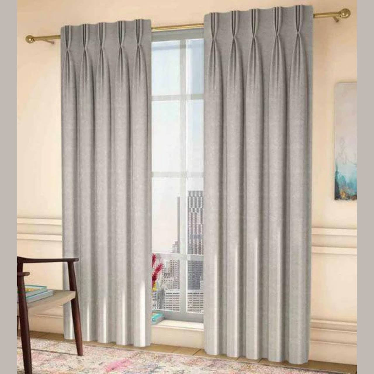 Triple Pinch Pleat Curtains | 50% Cotton 50% Linen | GOTS Certified | 18 Colours | Blackout/Light Filtering | Standard & Custom Sizes-1