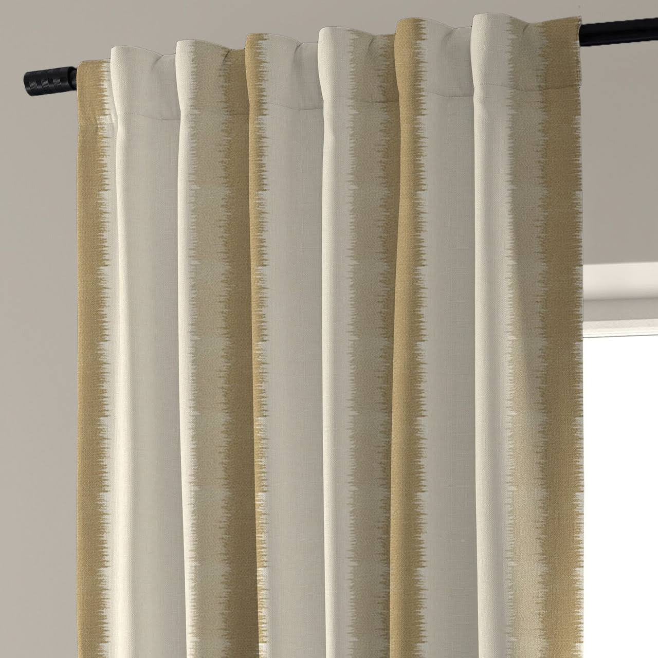 Off-White & Beige Stripe Pure Linen Curtains UK - Neutral Home Style - Standard & Made to Measure-1