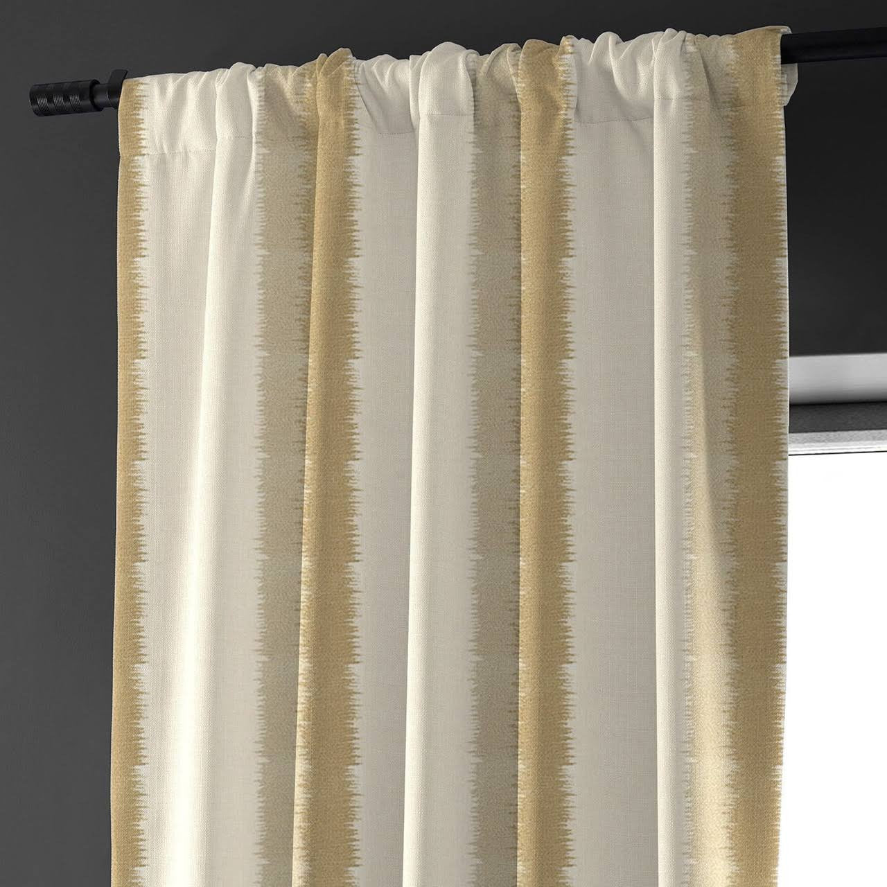 Off-White & Beige Stripe Pure Linen Curtains UK - Neutral Home Style - Standard & Made to Measure-0