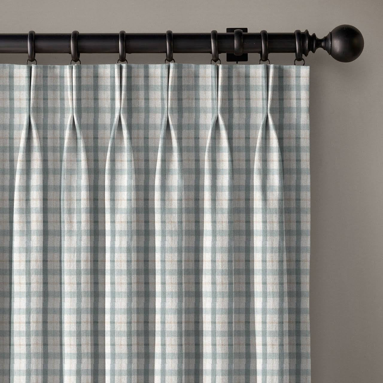 Classic Check Pure Linen Curtains | Pinch & Euro Pleats | Standard & Custom Sizes | Light Filtering or Blackout-0